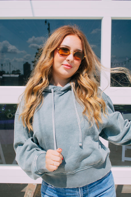 Jade acid washed hoodie