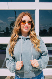 Jade acid washed hoodie