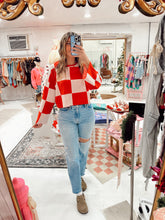 Load image into Gallery viewer, Red Checkered Sweater