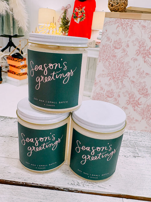 Seasons greeting candle