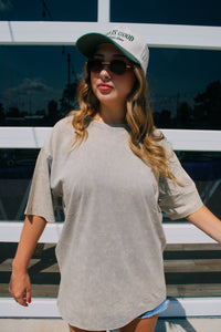 Sleet acid washed oversized tee