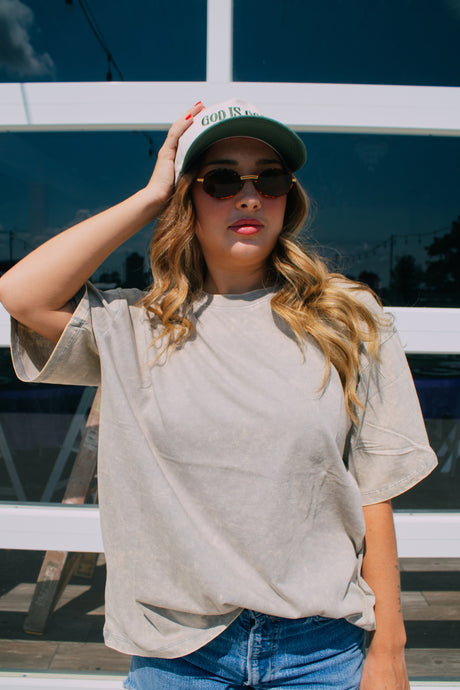 Sleet acid washed oversized tee