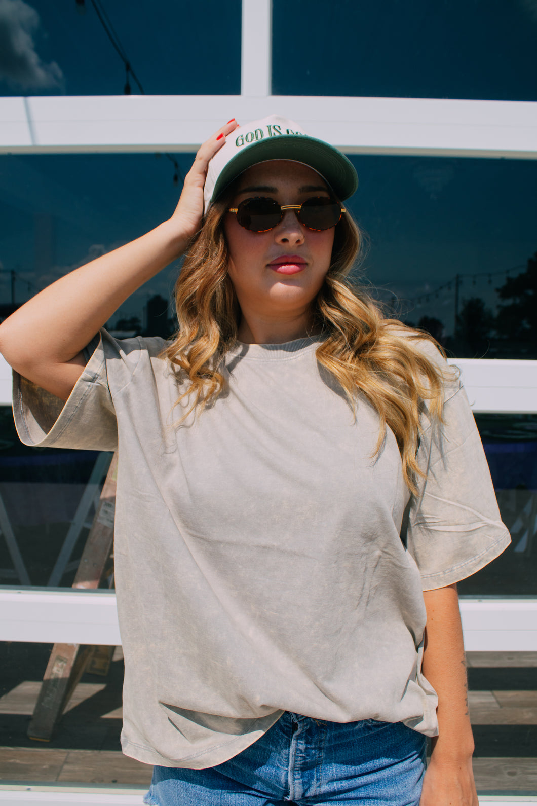 Sleet acid washed oversized tee