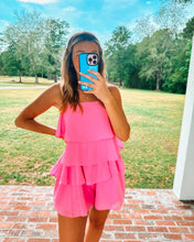 Load image into Gallery viewer, Pink Flowy Romper