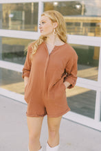 Load image into Gallery viewer, Rosewood Linen Romper