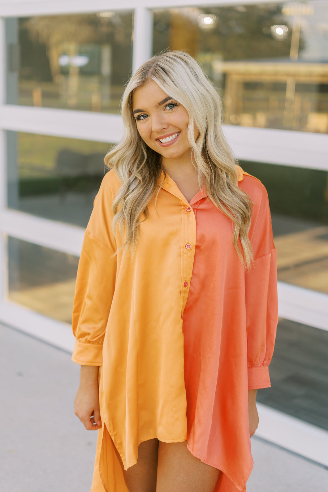 Orange Two-toned Tunic