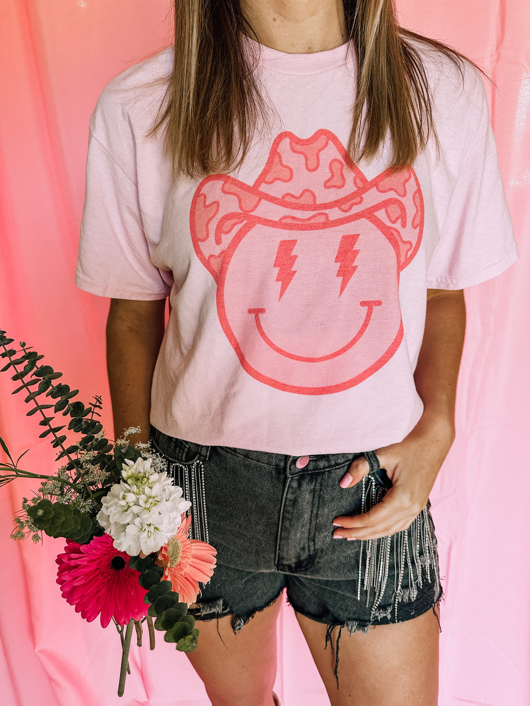 Smiley Cowgirl Tee