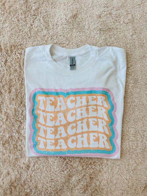 Retro teacher tee