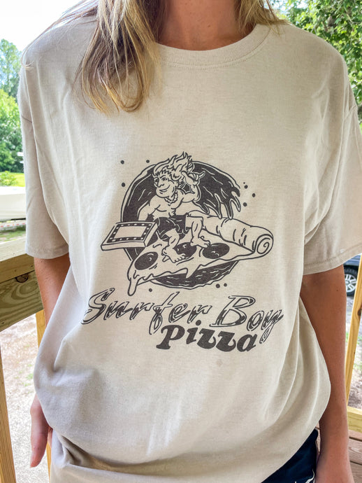 Surfer boy pizza tee